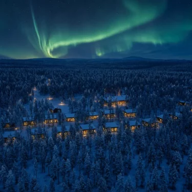 Wilderness Hotel Saariselkä under the Northern Lights